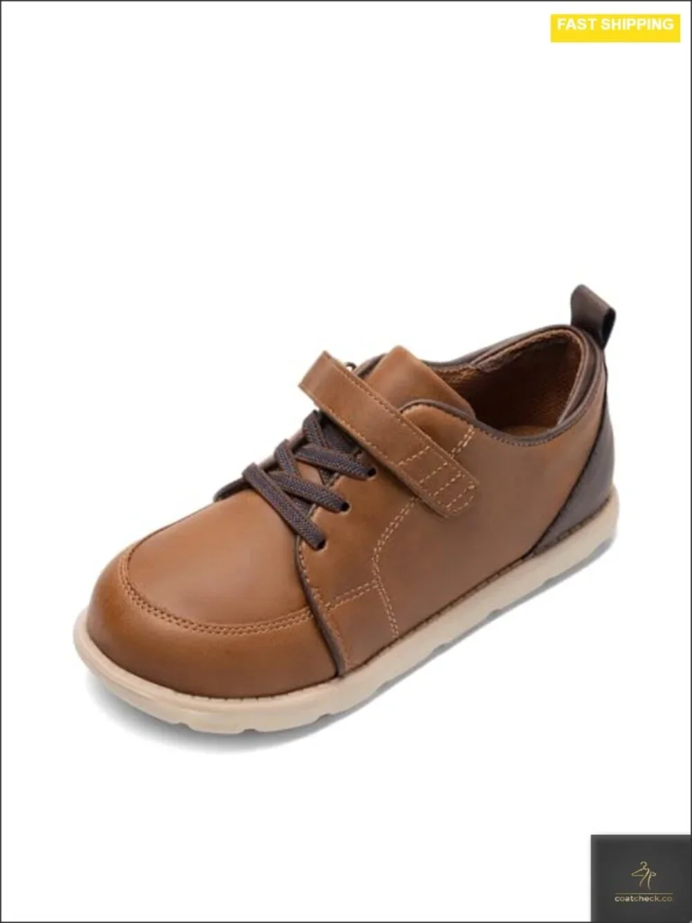 Boys Distressed Retro Oxfords Hook-and-Loop Lace-Up Dress Shoes